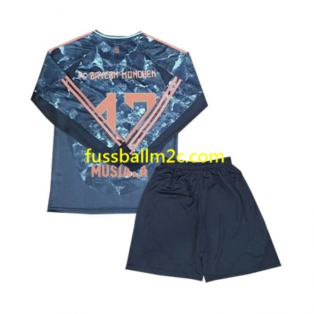 Fußballtrikots Bayern München Musiala 42 Kinder Auswärts Trikotsatz 2024-2025 Langarm